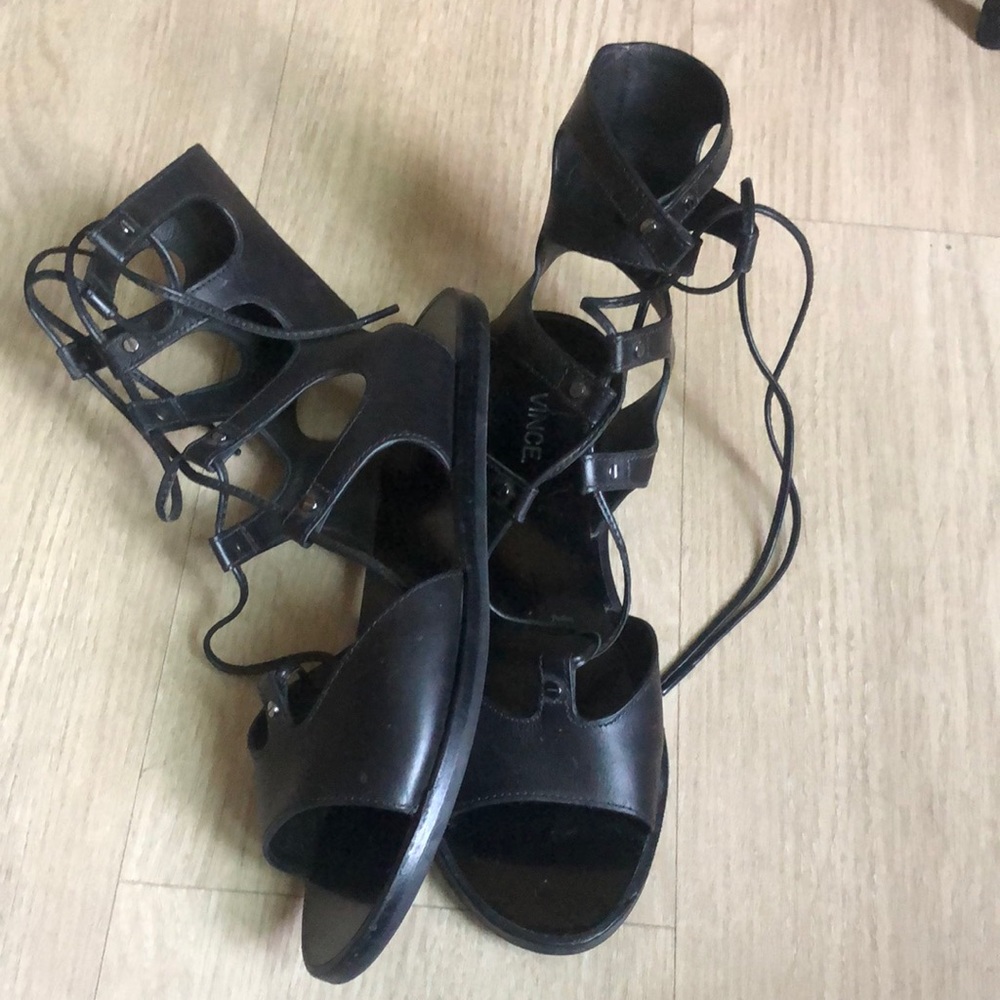 Vince Niva black leather gladiator sandals, 6.5